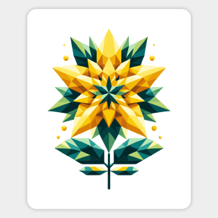 Yellow Abstract Flower Magnet